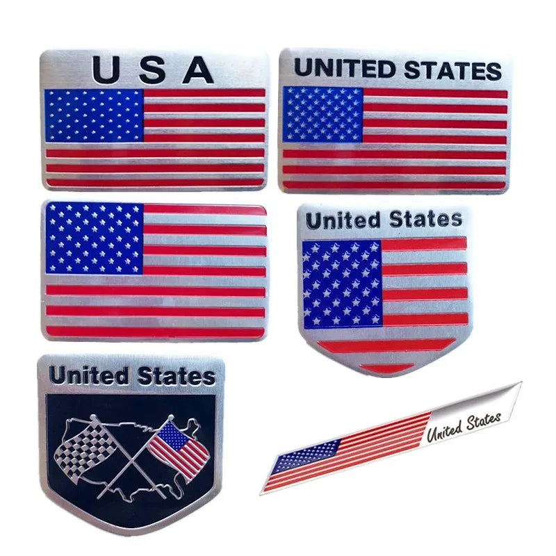Aluminum USA Flag Map Emblem Badge for Ford, Chevy, Jeep