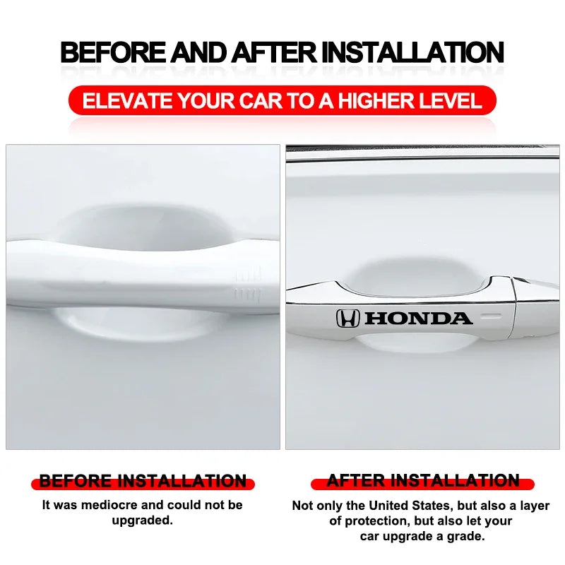 3D Door Handle & Mirror Badge Decals for Honda Models