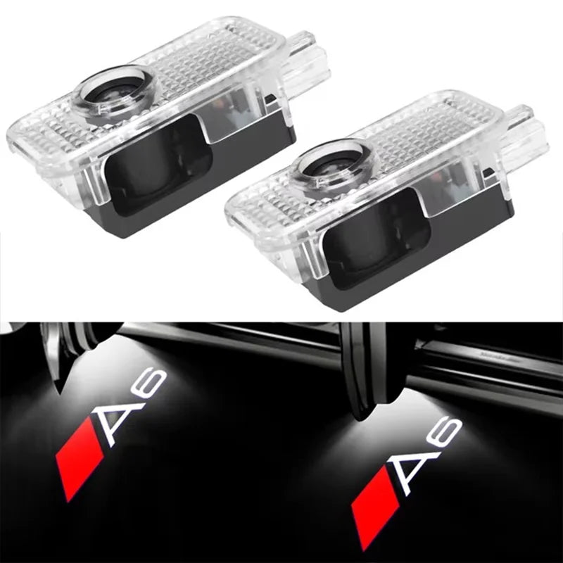 2 luces LED para puerta de coche con logotipo para Audi