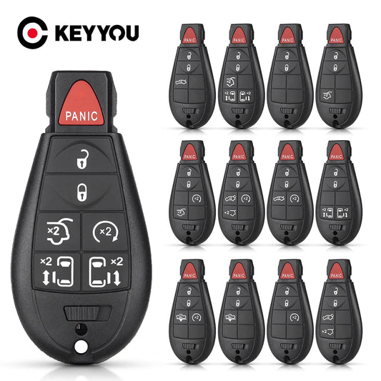 Carcasa de llave inteligente KEYYOU para Chrysler, Dodge y Jeep (2-7 botones)