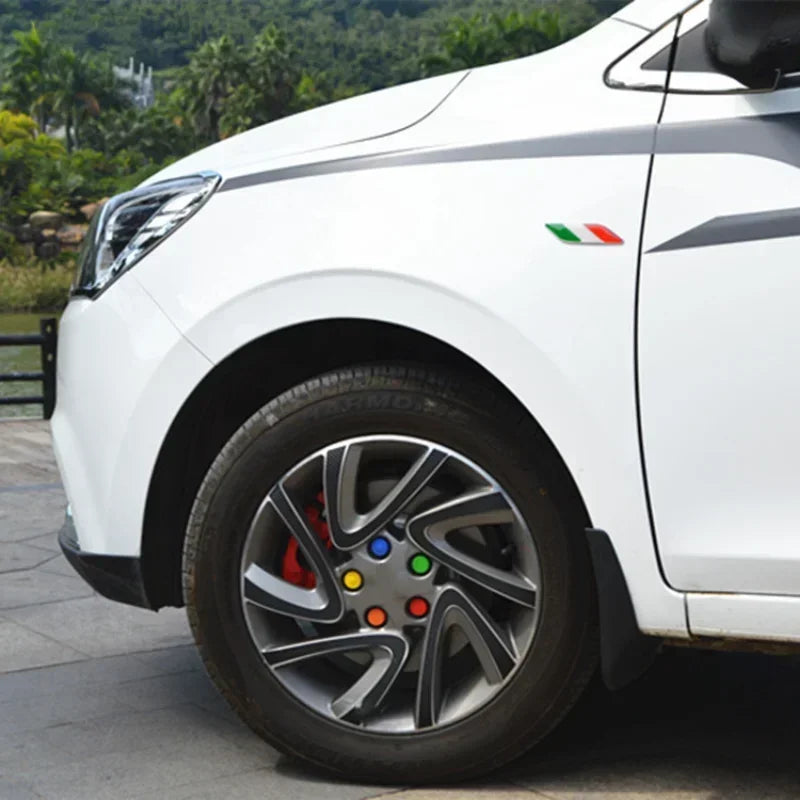 2Pcs Metal Italian Flag Fender Badge for Alfa Fiat Abarth – Car Accessories | MotorWorld Marketplace