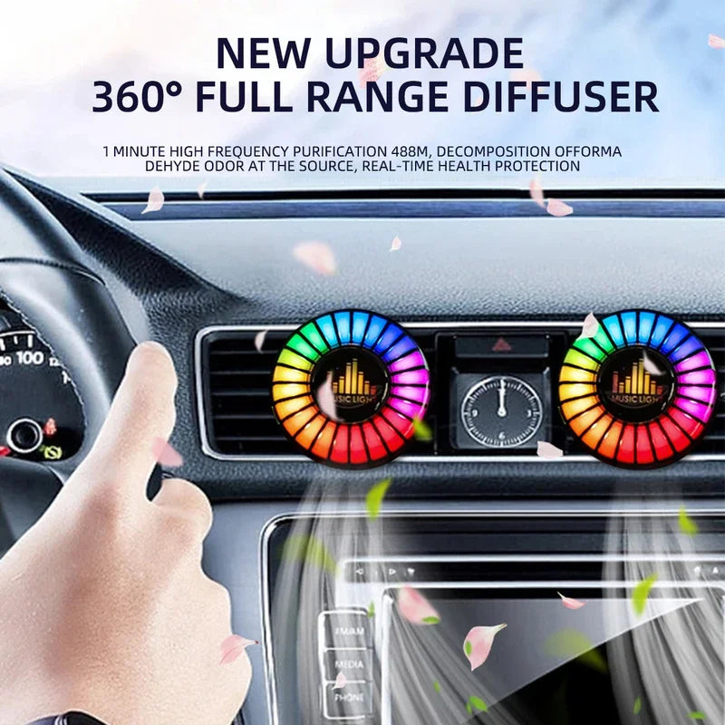 Luz y purificador de aire RGB para coche con música: ambiente controlado por sonido