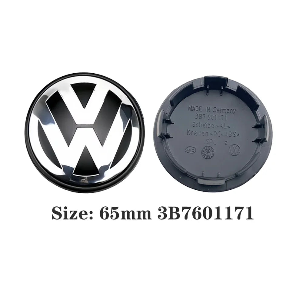 (NOT SOLD TO USA) VW 3B7601171 Wheel Center Caps 4pcs 55-76mm/2.17"-2.99" ABS Badge