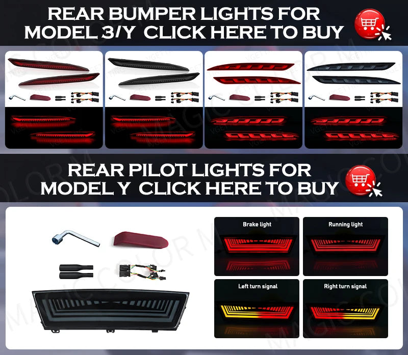 RGB LED Ambient Light USB for Tesla Model 3/Y/S/X
