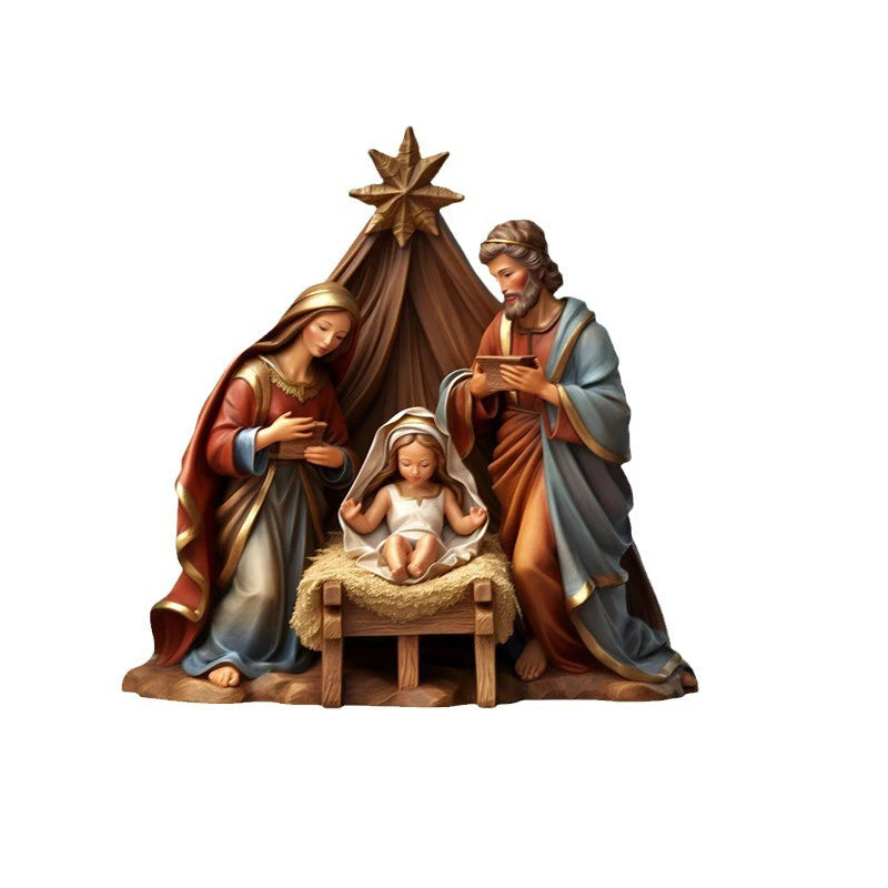 Pendentif de rétroviseur de voiture avec prière de la famille Jésus