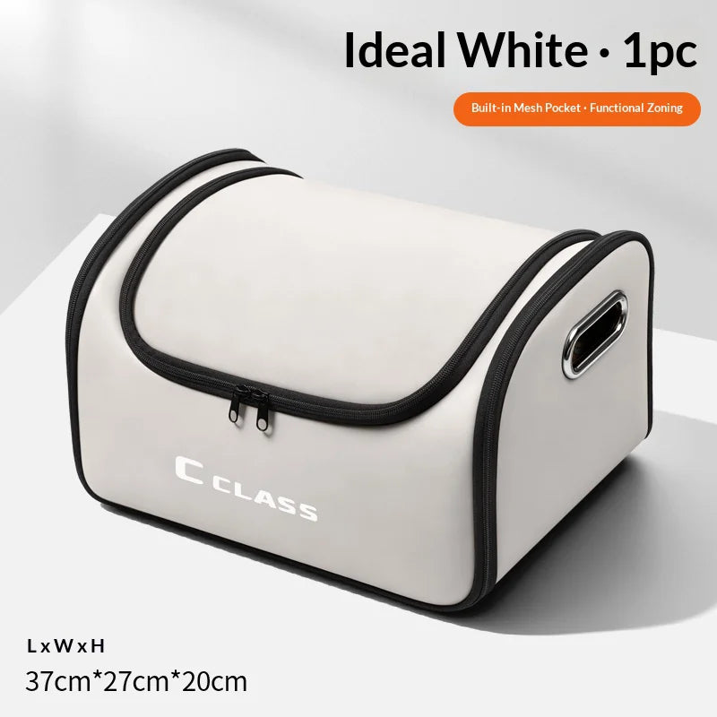Mercedes C-Class Leather Trunk Organizer Folding Storage Box White – Car Accessories | MotorWorld Marketplace