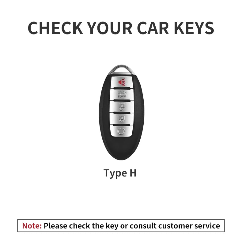Nissan 5-Button Leather Key Case Cover X-Trail/Rogue/Altima