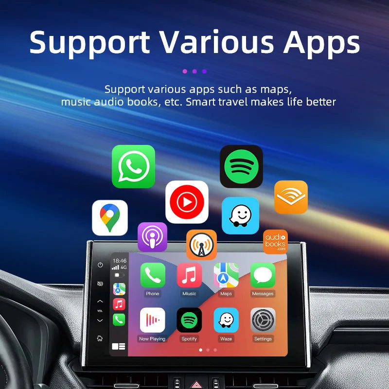 L'adaptateur CarPlay sans fil convertit le CarPlay filaire en CarPlay sans fil avec une connexion USB plug-and-play facile.