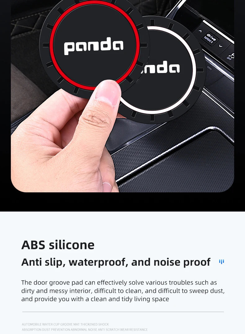 Fiat Panda 2008-2011 Cup Holder Silicone Anti-Slip Coasters