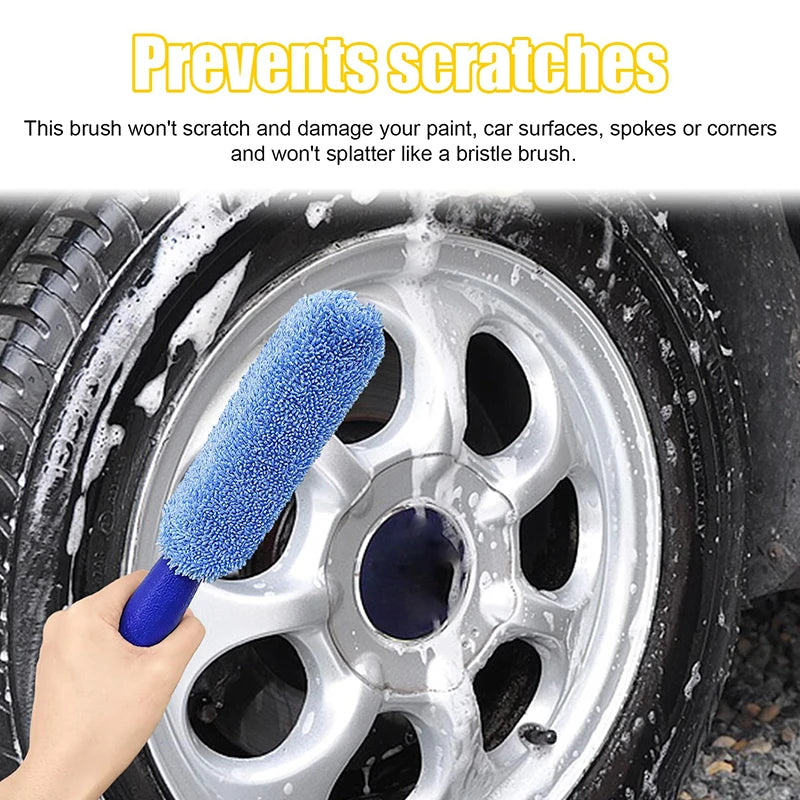 Brosse à jantes en fibres ultrafines – Outil de nettoyage de pneus anti-rayures
