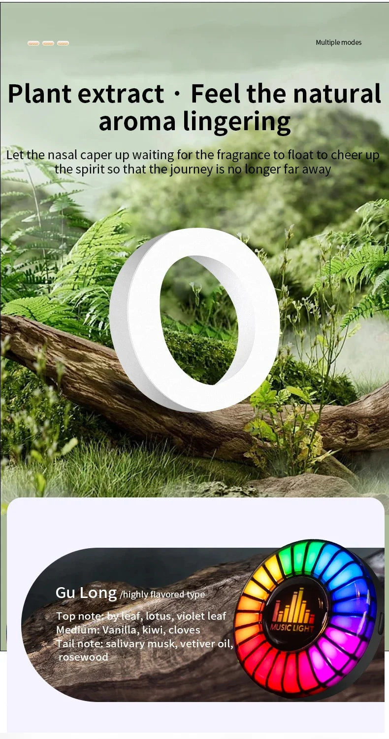 Luz y purificador de aire RGB para coche con música: ambiente controlado por sonido