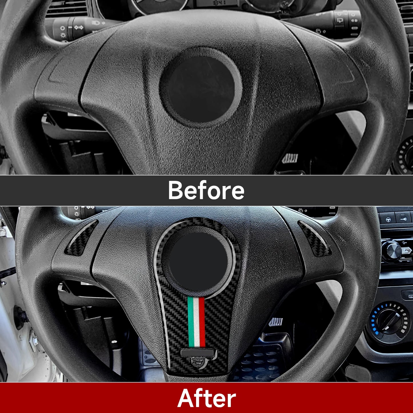 (NOT SOLD TO USA) Carbon Fiber Steering Panel Trim for Fiat Grande Punto 199 – Car Accessories | MotorWorld Marketplace