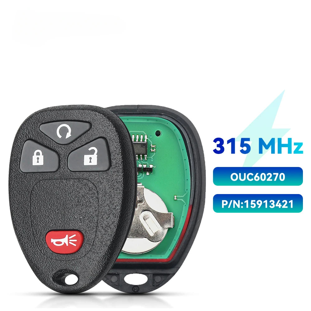 KEYYOU 315MHz Remote Key Fob for GM/Chevy/Cadillac OUC60270