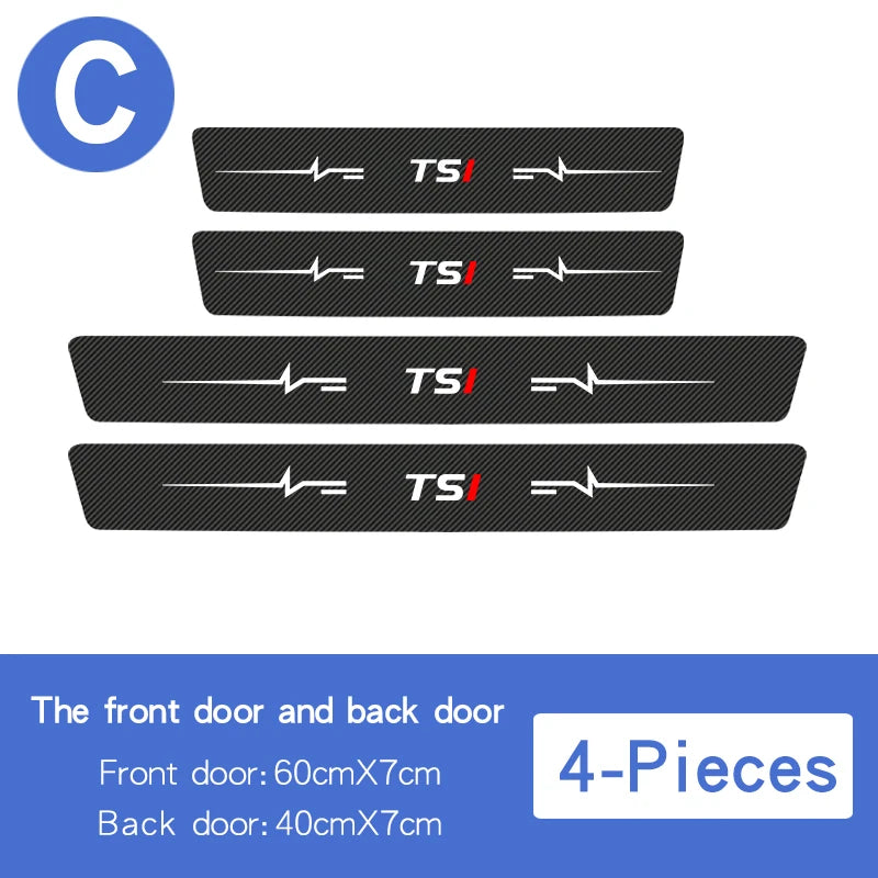 VW TDI TSI Golf/Polo Carbon Fiber Doorsill Protector Film