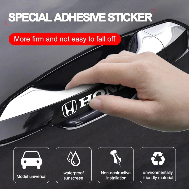3D Door Handle & Mirror Badge Decals for Honda Models