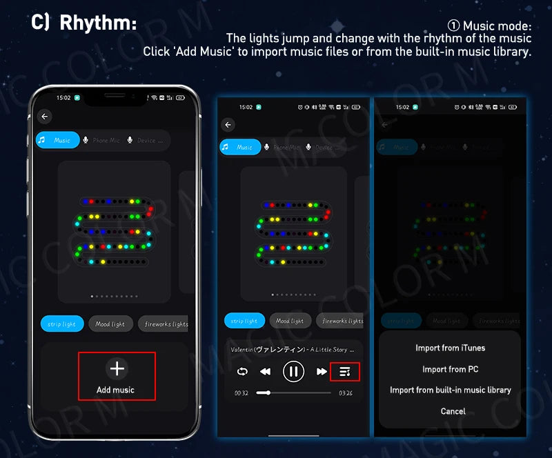 RGB LED Ambient Light USB for Tesla Model 3/Y/S/X