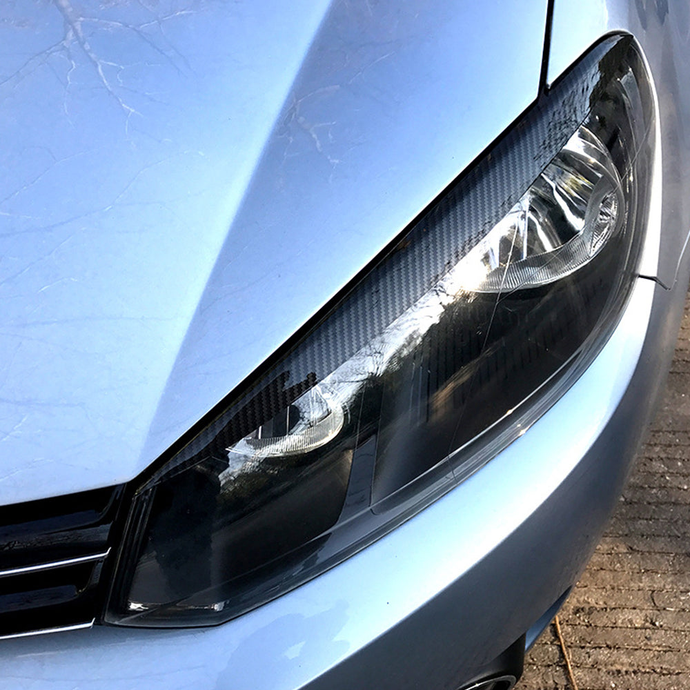 2Pcs Headlight Eyebrow Trim for VW Golf 2008-2013