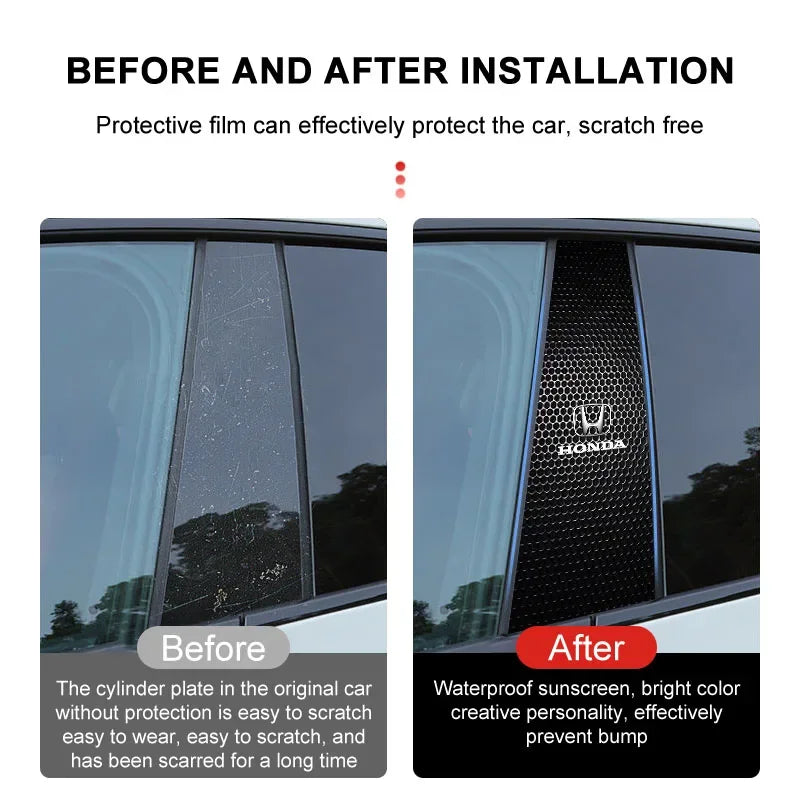 2Pcs Center Pillar Emblem Stickers for Honda Civic Accord