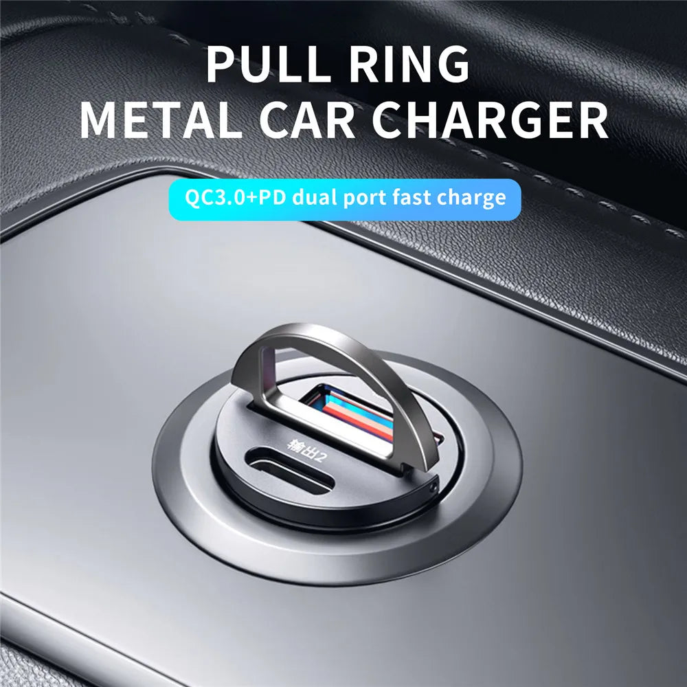 Mini chargeur de voiture QC3.0 PD 100 W/200 W - Charge rapide pour appareils USB-C