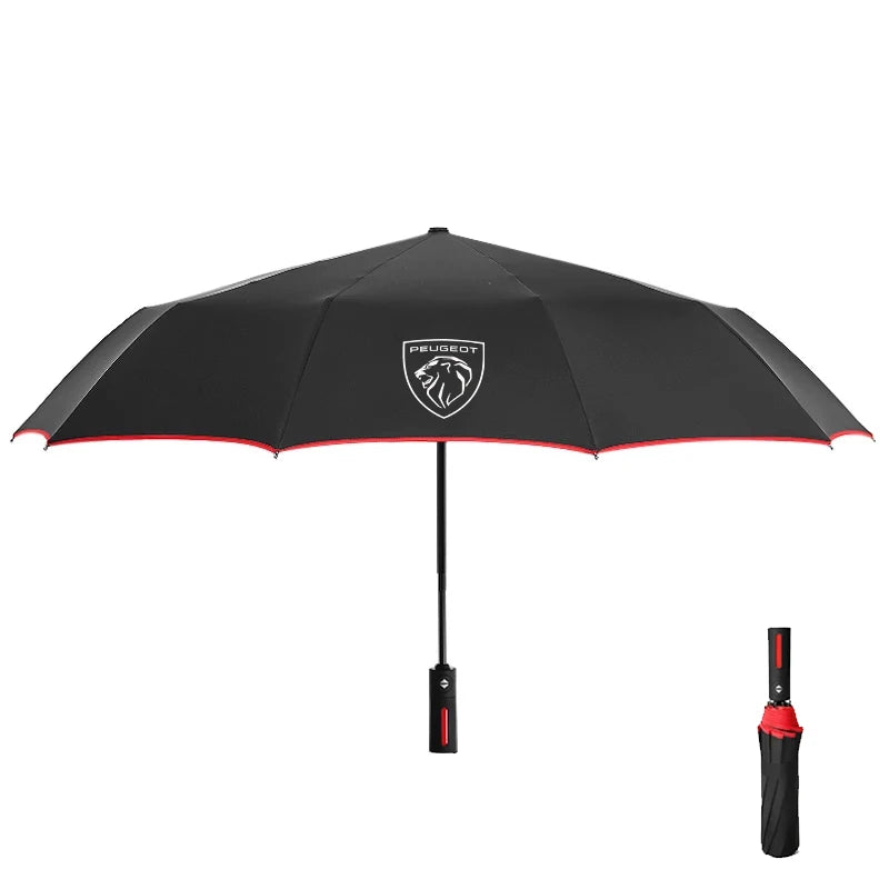 Peugeot Auto Folding Windproof Rain Sunshade Umbrella