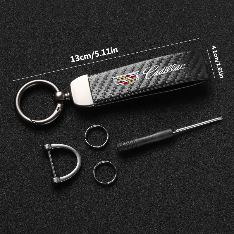 Premium Carbon Fiber Keychain for Cadillac Escalade & More