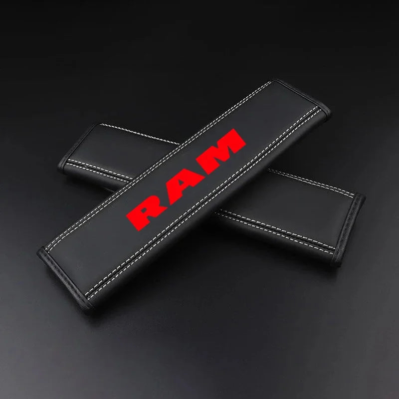 2Pcs Leather Seat Belt Covers for RAM 1500/2500/3500