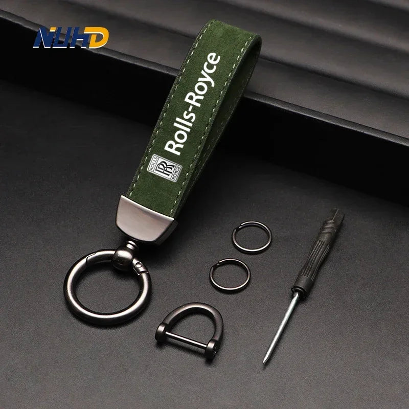 Premium Suede Keychain for Luxury Cars – Anti-Loss, Metal