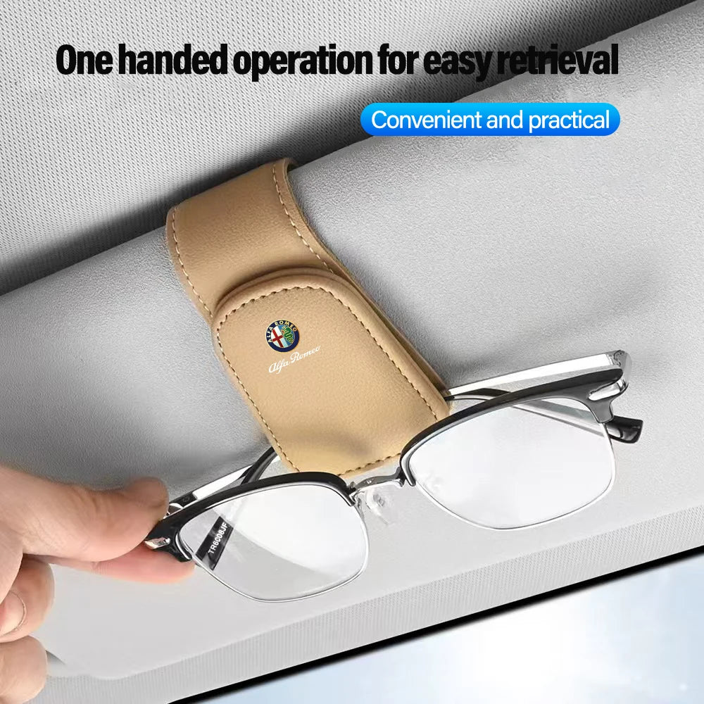 Premium Leather Sun Visor Glasses Clip for Alfa Romeo GT