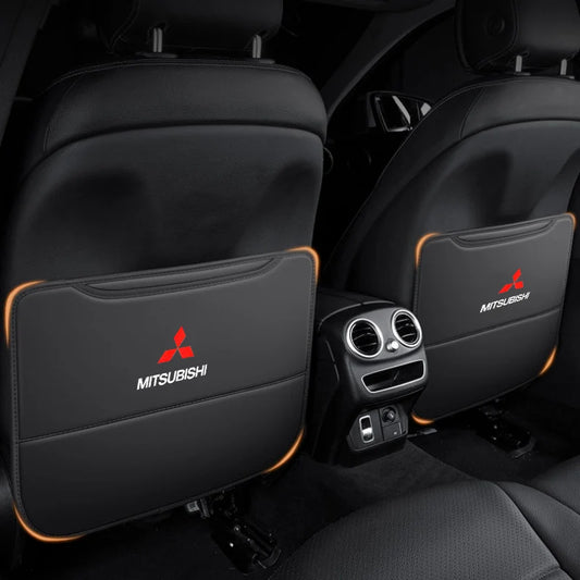 Leather Rear Seat Protector Organizer for Mitsubishi SUV/Sedan