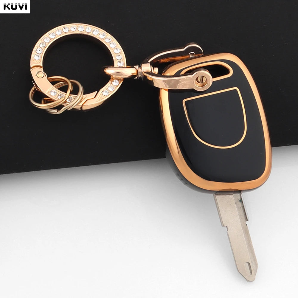 Hot Golden TPU Key Case for Renault Clio Kangoo Twingo