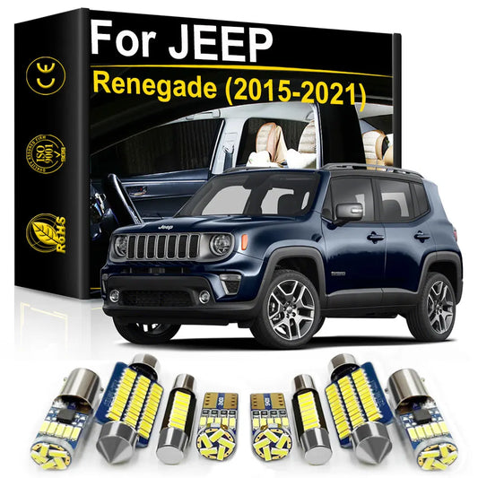 Kit de luces interiores LED para Jeep Renegade (2015-2021): 9 unidades, actualización sin errores mediante CANbus
