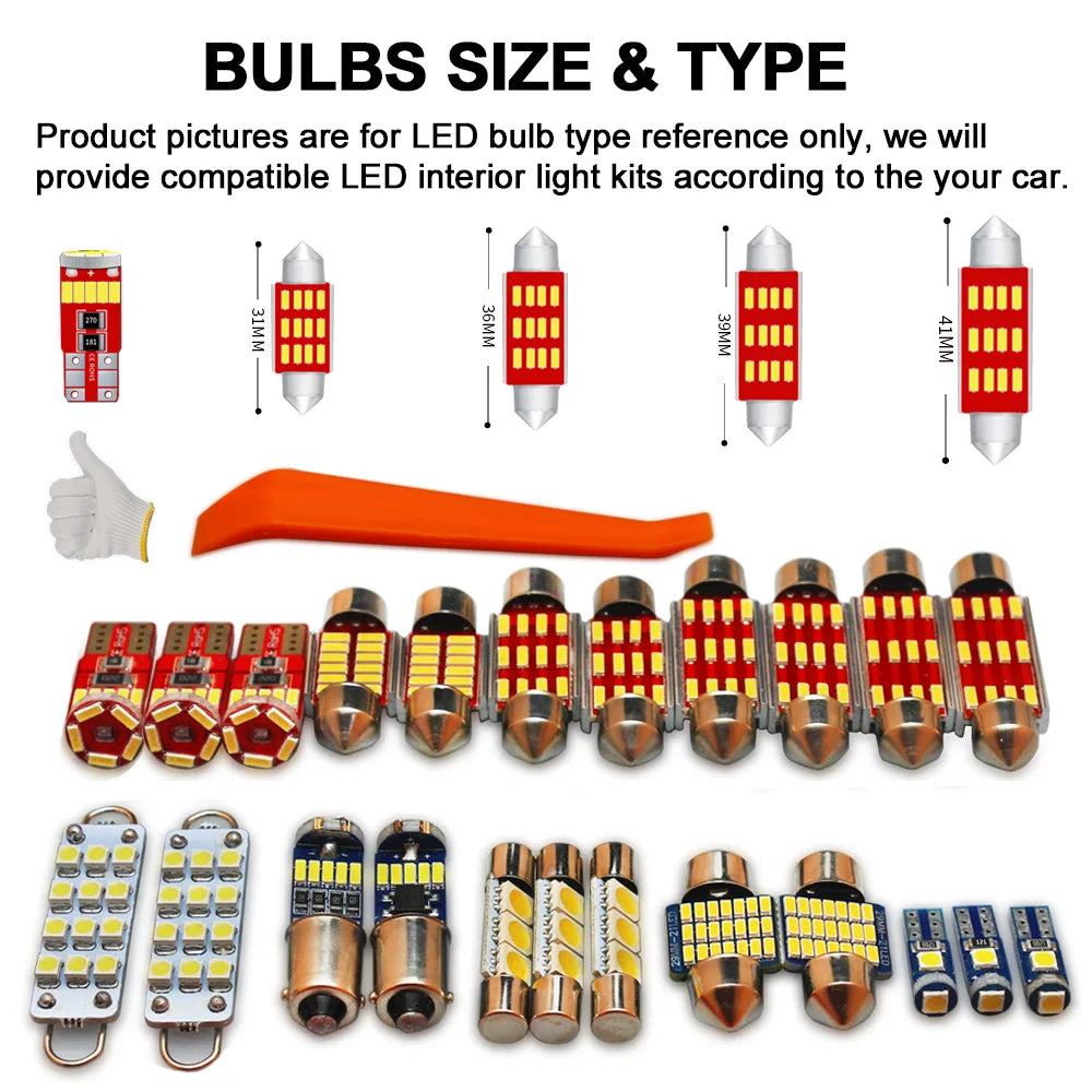 Kit de 12 ampoules LED pour toit intérieur Honda Civic 2016-2021