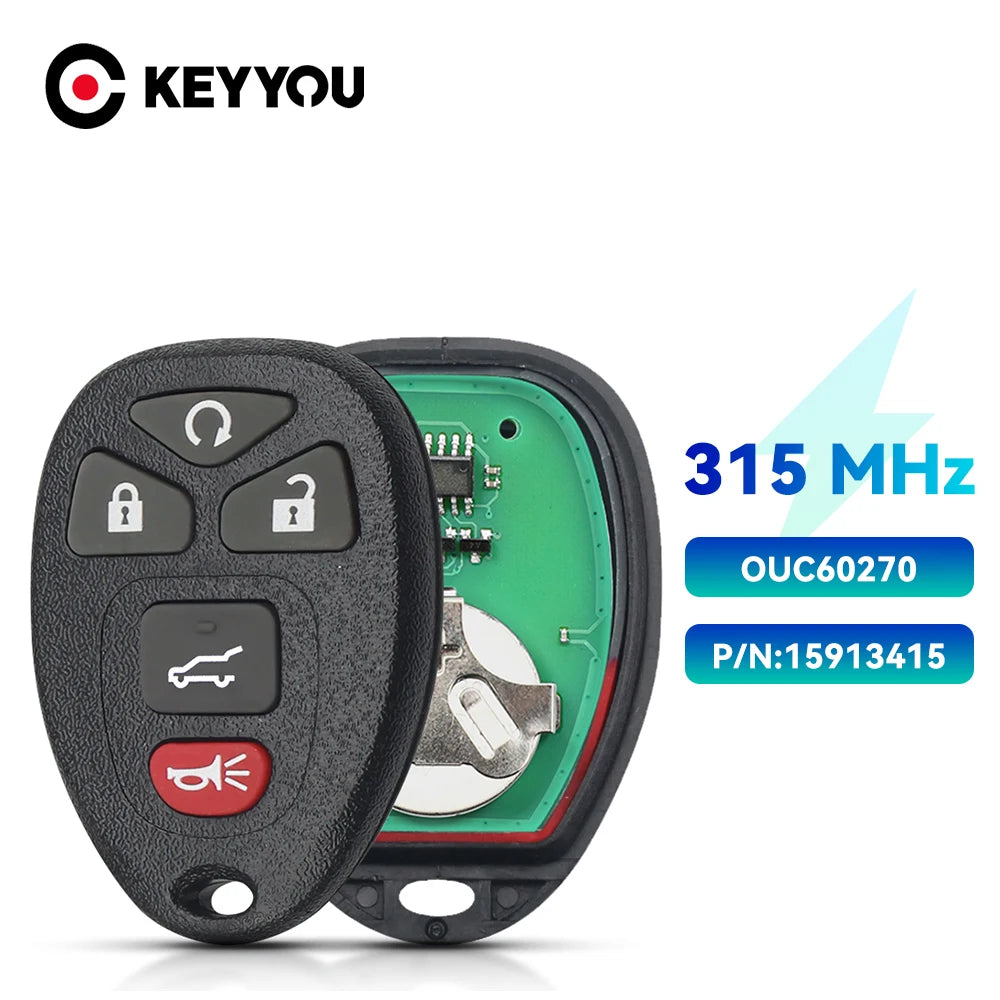 KEYYOU 315MHz Remote Key Fob for GM/Chevy/Cadillac OUC60270