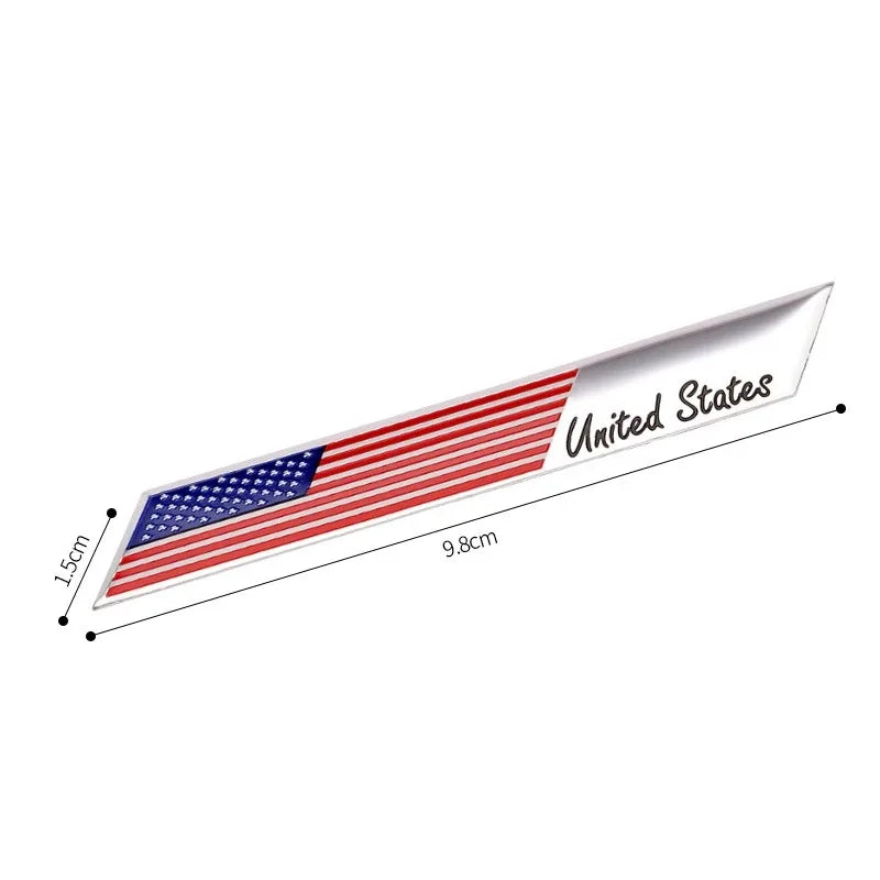 Aluminum USA Flag Map Emblem Badge for Ford, Chevy, Jeep