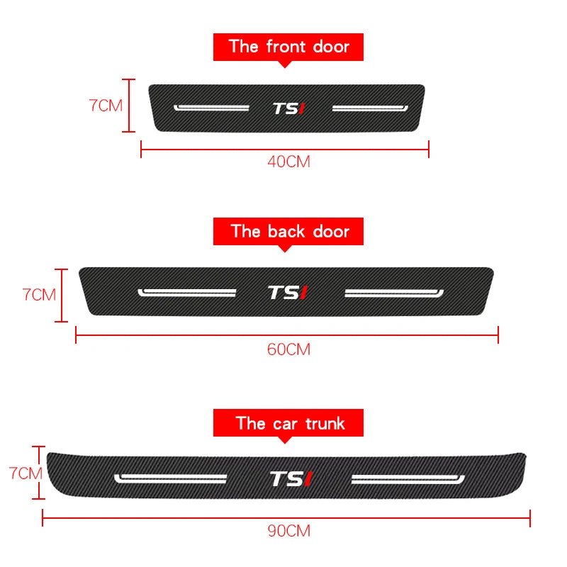 VW TDI TSI Golf/Polo Carbon Fiber Doorsill Protector Film