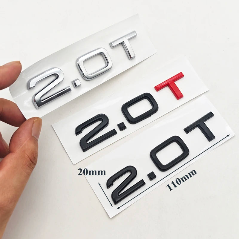 3D 2.0T ABS Emblem Badge for Audi A4 A3 A6 Q5 S3 A5