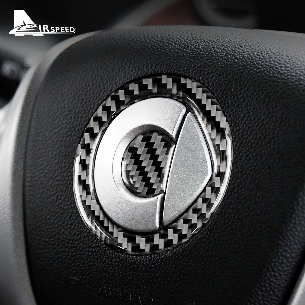 Carbon Fiber Steering Wheel Sticker for Smart 451 Fortwo