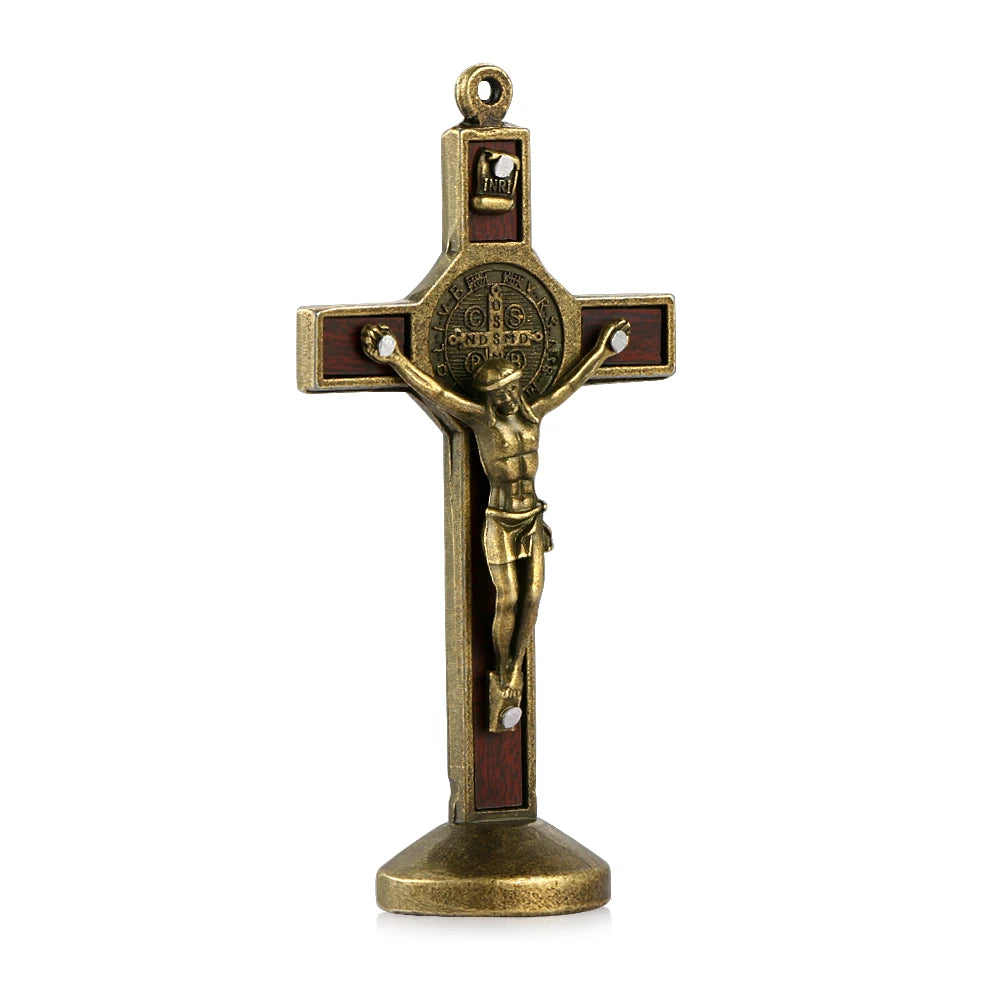 Metal & Wood Jesus Cross Dashboard Ornament – Auto Interior Bronze – Car Accessories | MotorWorld Marketplace