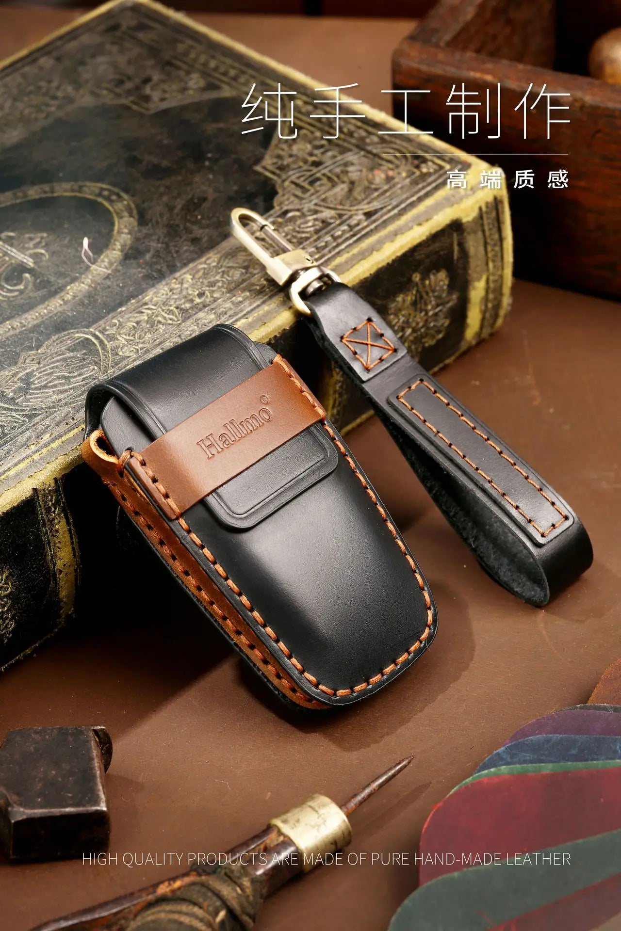 Funda de cuero de lujo para llave de coche BMW Serie 1-7, X1-X6, X5M/X6M