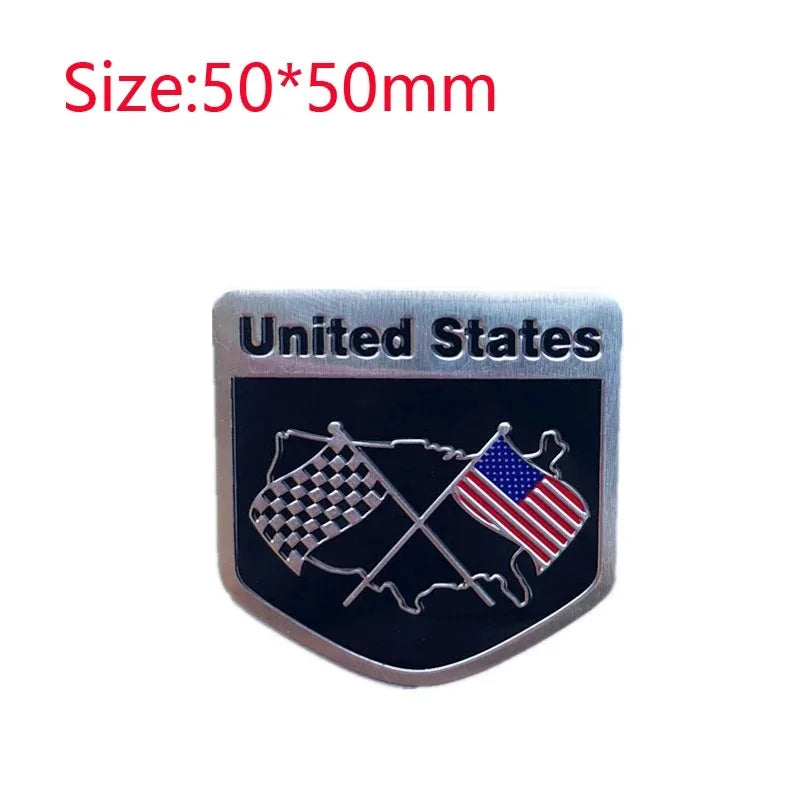 Aluminum USA Flag Map Emblem Badge for Ford, Chevy, Jeep