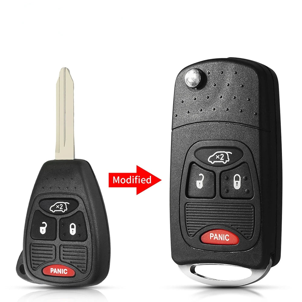 Coque de clé à rabat KEYYOU à 2 boutons pour Chrysler Jeep Dodge