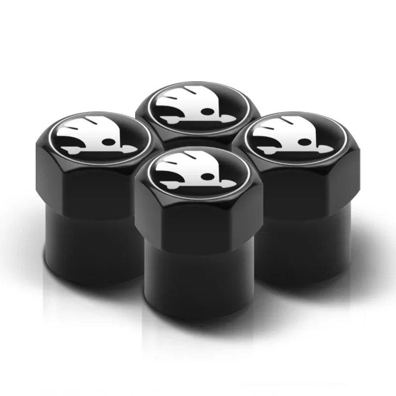 4PC Metal Valve Caps for Skoda