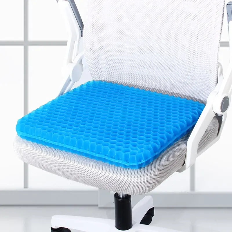 Coussin de siège en gel respirant | Conception en nid d'abeille pour soulager la pression et la douleur