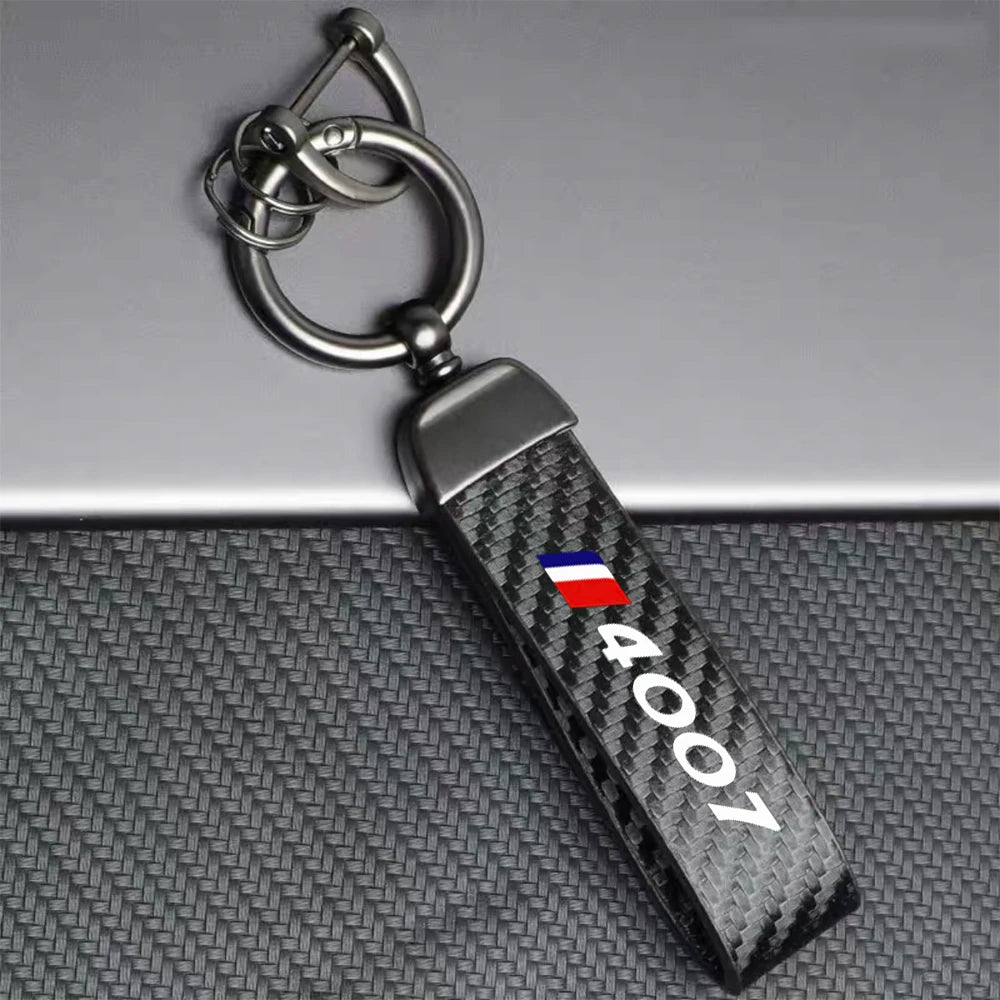 Carbon Fiber Keychain for Peugeot 2008/3008/4007/5008