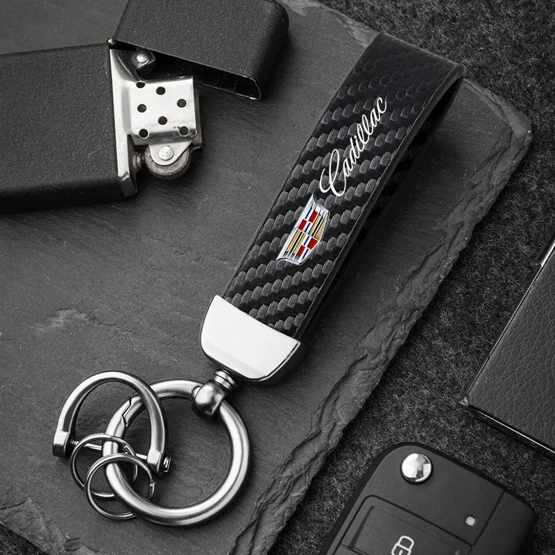 Premium Carbon Fiber Keychain for Cadillac Escalade & More