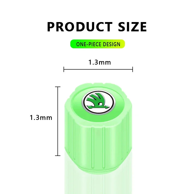Luminous Tire Valve Caps Emblem for Skoda
