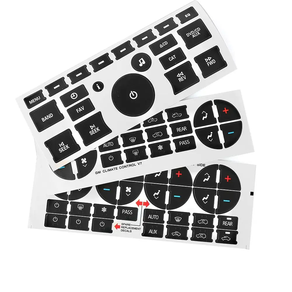 GMC Radio & A/C Button Repair Stickers - Pro Fit