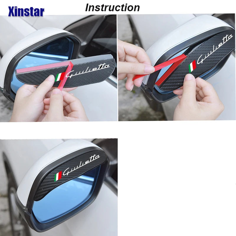 2X Rearview Mirror Eyebrow Stickers for Alfa Romeo Giulietta – Durable Fit