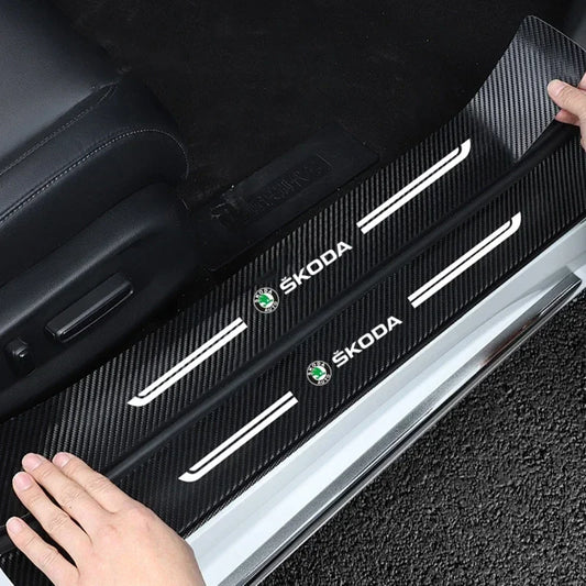 Skoda Carbon Fiber Door Sill & Trunk Protector Strip