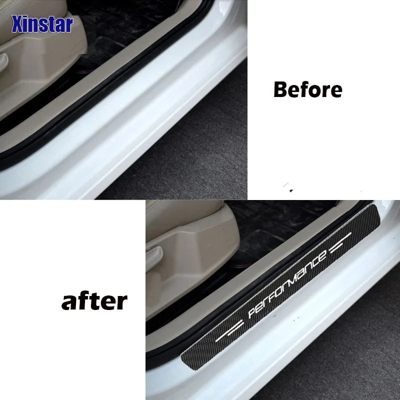 4Pcs Carbon Fiber Door Sill Stickers for VW Golf 8 GTI